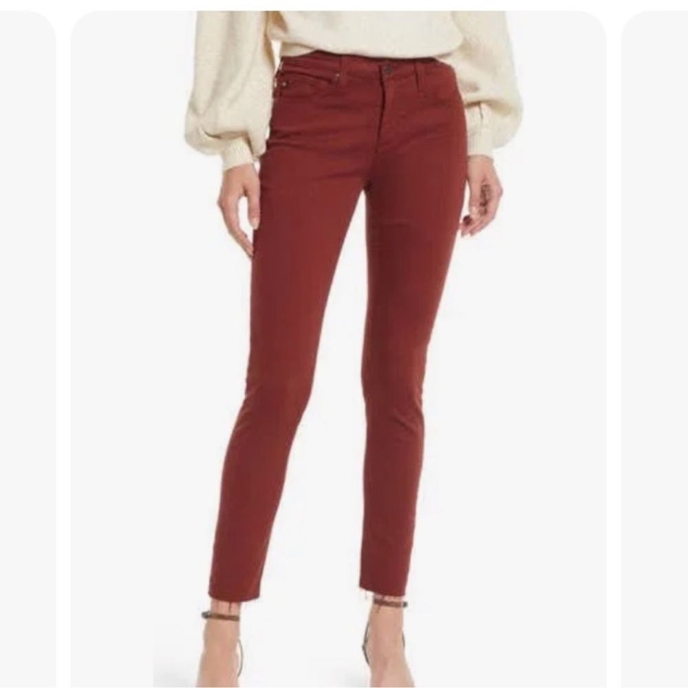 AG Adriano Goldschmied legging ankle pants rust red orange